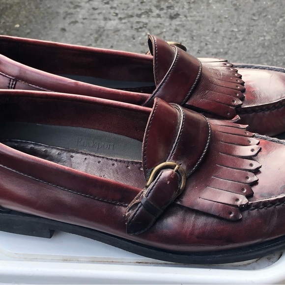 Rockport Vibram Penny Loafers Men’s Burgundy Leather Slip On Dress Shoes Sz 8M - Picture 10 of 14
